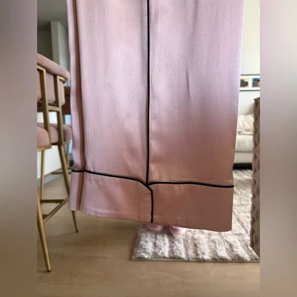 Olivia Von Halle Coco Oyster Black Pajama Set - Size 3 Medium US 8 - Picture 8 of 9